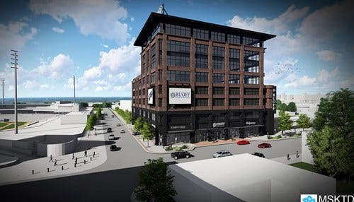 Artist rendering of proposed headquarters for Ruoff Home Mortgage in Fort Wayne.