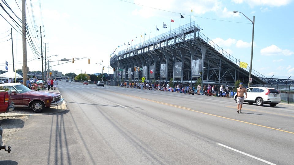This is 16th street, looking west, where race-day traffic was nearly non-existent near the IMS.