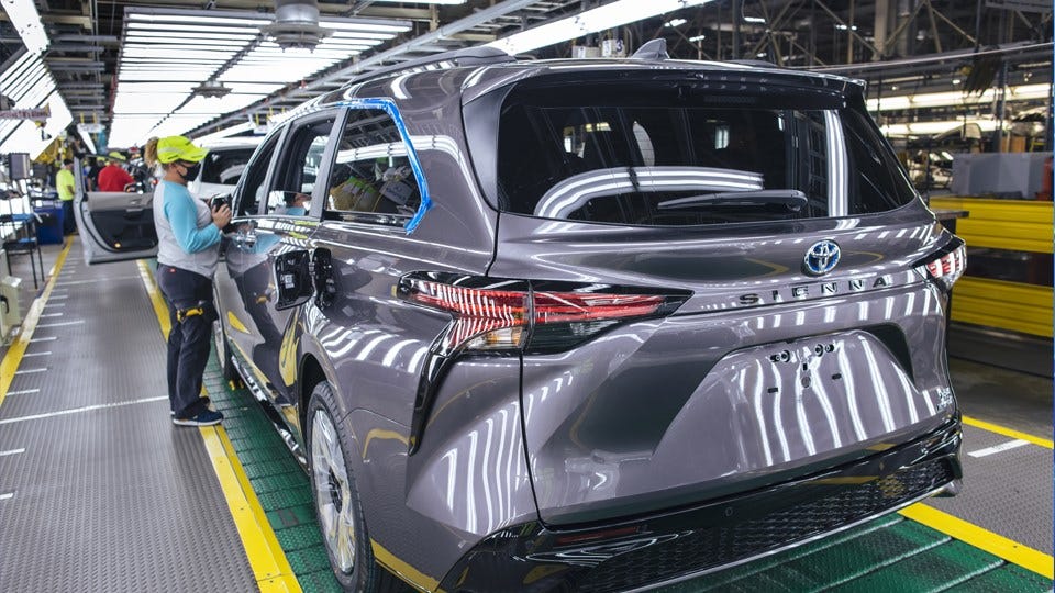 Toyota Indiana in Princeton manufactures the Sienna minivan. (photo courtesy: TMMI)