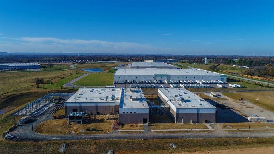 Aerial view of Hemprise Inc (foreground) in Jeffersonville. (photo courtesy: River Ridge Commerce Center)