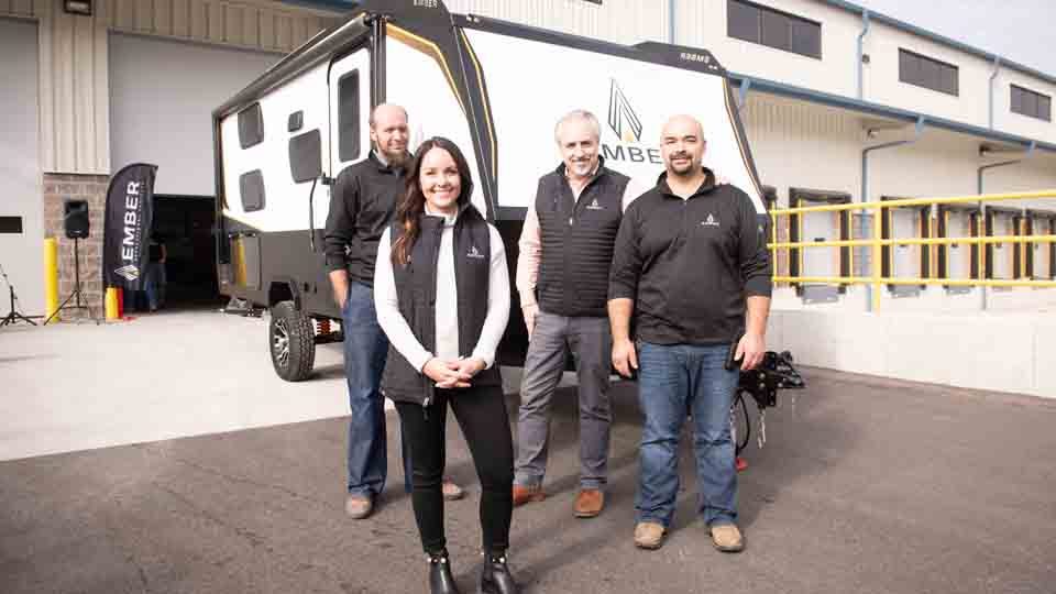 Ember RV's leadership team, including CEO and founder Ashley Bontrager Lehman. (photo provided)