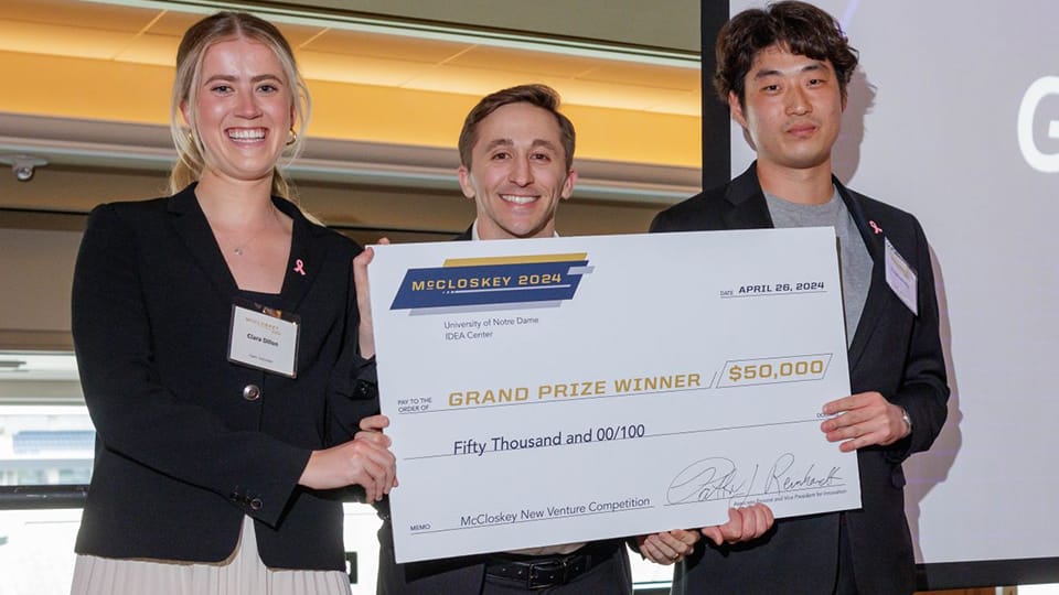 Medical device startup wins McCloskey New Venture Competition