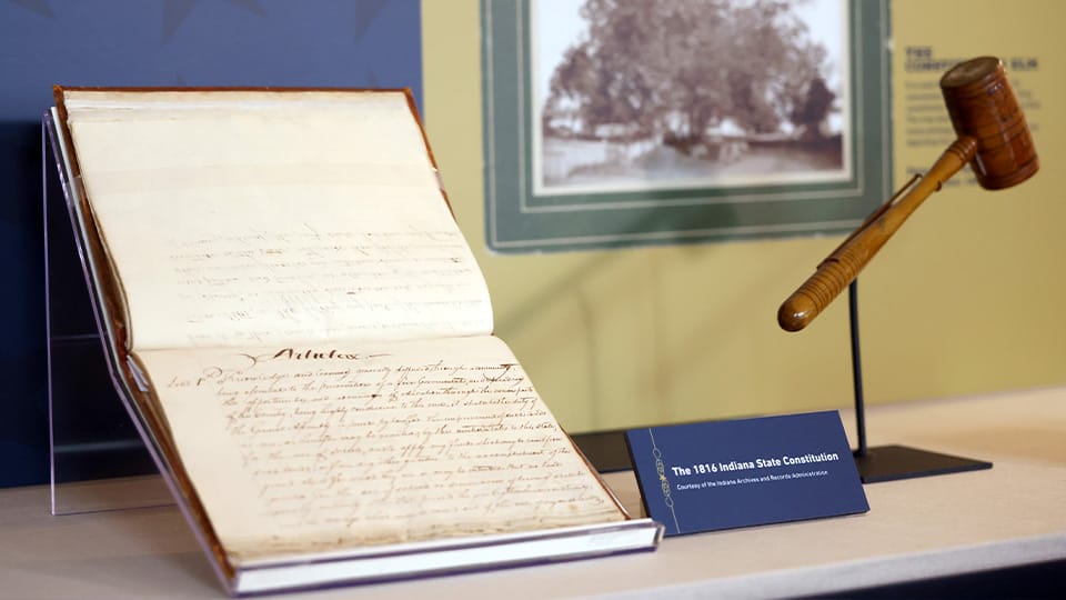 Original Indiana Constitution returns to Corydon for temporary display