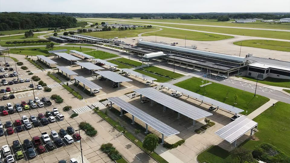 Evansville airport expanding popular solar-covered parking area